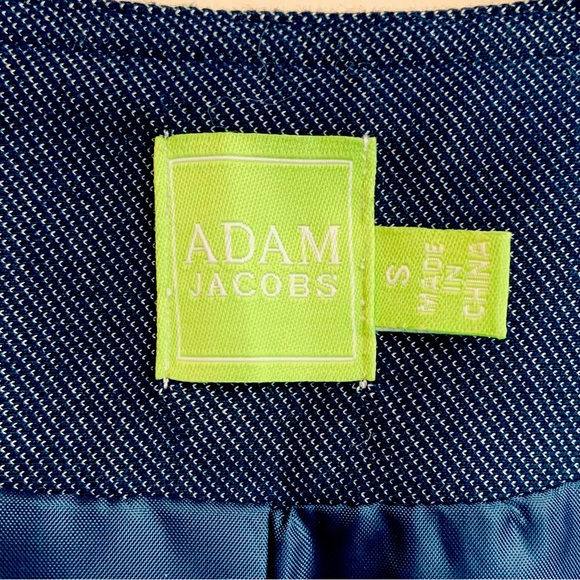 Super Cute Adam Jacobs Navy Blue Chic Short Fully Lined Jacket, Size Small - Picture 8 of 9